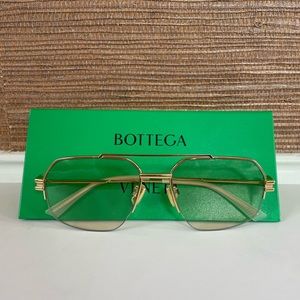 Bottega Veneta Gold Aviator Sunglasses